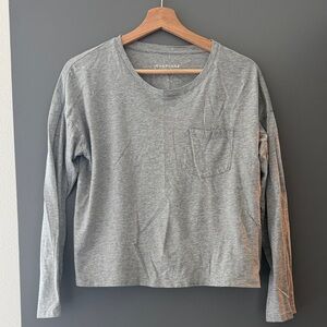 Everlane Heather Gray Long Sleeve Crop Top